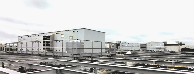 Luchtbehandeling-unit voedingsindustrie op dak